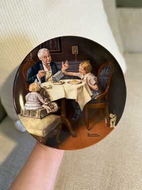 Norman Rockwell Collector Plate - Family Dinner Scene, The Gourmet